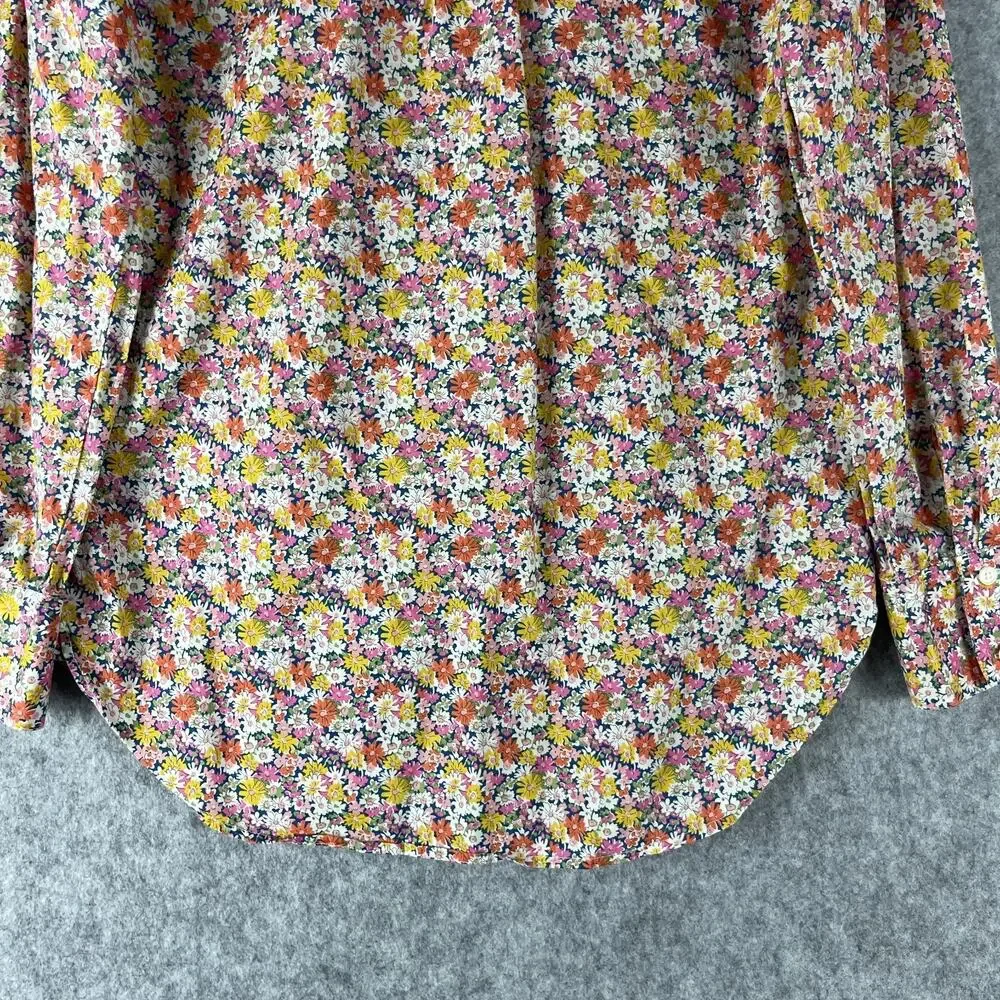 J.Crew Liberty London Band Collar Ruffled Shirt Womens‎ XS Libby Floral Cotton